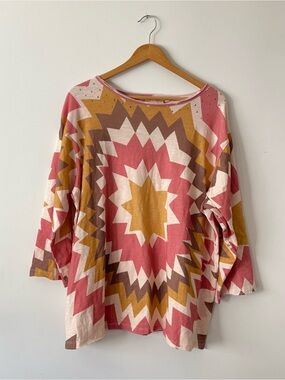 Boho Starburst Oversized Cotton Tee